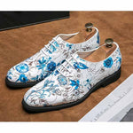 MEN'S LACE UP BUSINESS CASUAL PRINTED LEATHER SHOES 80146178YL