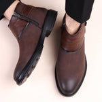 MEN'S CASUAL RETRO BELT BUCKLE BOOTIES 43610906S