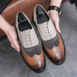 MEN'S FASHION BROGUE CARVED STITCHING LEATHER SHOES 05593068S