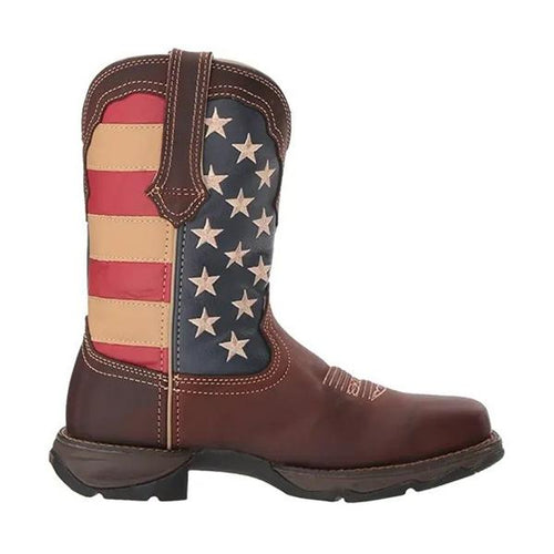 MEN'S RETRO STAR AND STRIPE PATCHWORK WESTERN BOOTS 56800054S