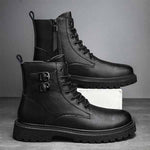 MEN'S SOLID COLOR LACE UP CASUAL BOOTS 43078093YL