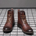 MEN'S FASHIONABLE GRADIENT RETRO LACE UP BOOTS 72682174S