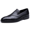 MEN'S STYLISH TEXTURED LEATHER SLIP-ON DRESS SHOES 15279050S