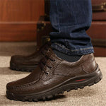 MEN'S RETRO CASUAL PLUSH LACE-UP LEATHER SHOES 25830857S