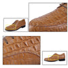 MEN'S CROCODILE PATTERNED BLOCK LEATHER SHOES 31185066YL