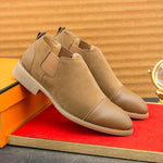 MEN'S SUEDE PATCHWORK SLIP-ON ANKLE BOOTS 12557788S