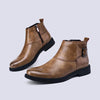 MEN'S SOLID COLOR BUCKLE ADJUSTABLE CASUAL LEATHER BOOTS 13699615YL