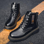 MEN'S CASUAL AND FASHIONABLE SOLID COLOR LACE UP BOOTS 86639888YL