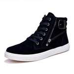 MEN'S BELT BUCKLE LACE-UP HIGH-TOP CASUAL SHOES 42210186S