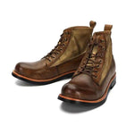 MEN'S RETRO COLOR BLOCKED LACE UP BOOTS 65119002YL