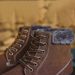 MEN'S CASUAL NUBUCK LEATHER LACE UP SNOW BOOTS 06750489S