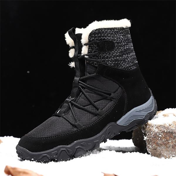 MEN'S WATERPROOF SNOW BOOTS WARM LINED FAUX FUR INSULATED NON SLIP HIKING BOOTS 94835030YL