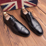 MEN'S BUSINESS ELEGANT CARVED LACE-UP DRESS SHOES 14193615S