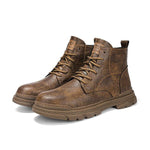 MEN'S HIGH TOP RETRO MOTORCYCLE LEATHER BOOTS 44723860YL