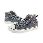 MEN'S CASUAL WASHED DENIM HIGH-TOP CANVAS SHOES 72208681S