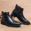 MEN'S FASHION CROCODILE PATTERN BUSINESS CHELSEA BOOTS 06439005S