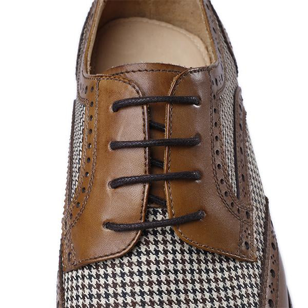 MEN'S BROGUE FASHION HOUNDSTOOTH DRESS SHOES 63097559S