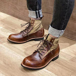 MEN'S RETRO COLOR-BLOCKED MOTORCYCLE BOOTS 09762815S