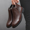 MEN'S CASUAL STONE TEXTURE SIDE ZIPPER ANKLE BOOTS 87759474S