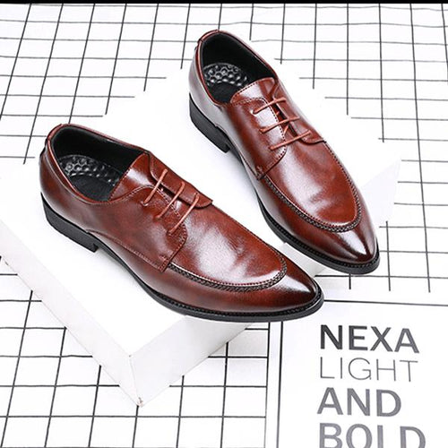 MEN'S POINTED LACE UP BUSINESS DRESS SHOES 60079071YL