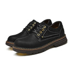 MEN'S RETRO TRENDY LACE-UP CASUAL WORK SHOES 13829634S