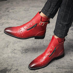 MEN'S STYLISH RIVET POINTED TOE CASUAL RETRO ANKLE BOOTS 38395405S