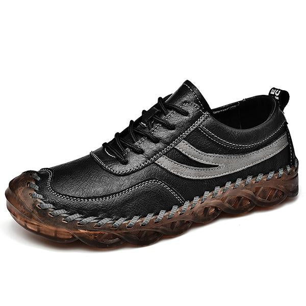 MEN'S RETRO CASUAL LACE UP LEATHER SHOES 49630087YL