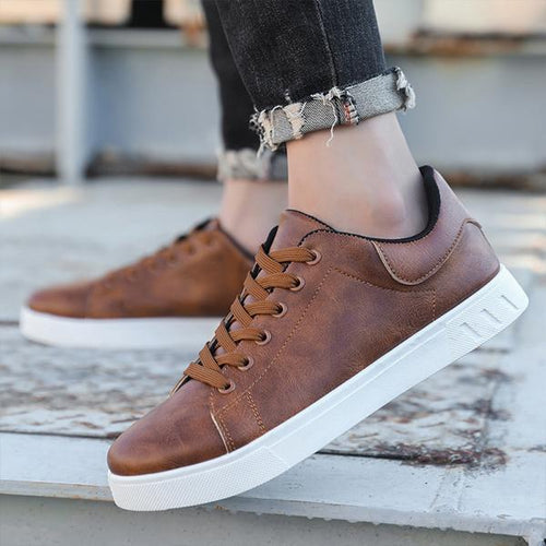 MEN'S RETRO LACE-UP FLAT CASUAL SHOES 86232809S