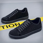 MEN'S STYLISH RHINESTONE LACE-UP CASUAL SHOES 27605133S