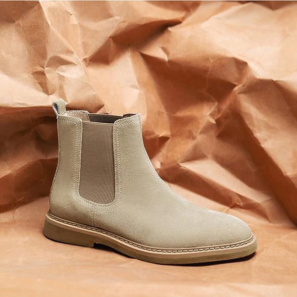 MEN'S SUEDE SOLID COLOR RETRO CHELSEA BOOTS 86280361YL