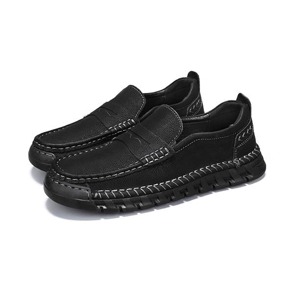 MEN'S HANDMADE STITCHING CASUAL LEATHER LOAFERS 87423750YL