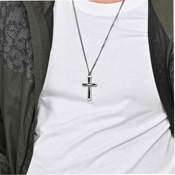 MEN'S TITANIUM STEEL CASUAL CROSS NECKLACE 31311820YL