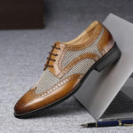 MEN'S BROGUE FASHION HOUNDSTOOTH DRESS SHOES 63097559S