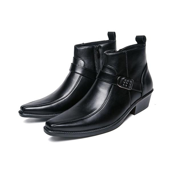 MEN'S FASHION SIDE ZIPPER POINTED TOE RIDER BOOTS 22457661S