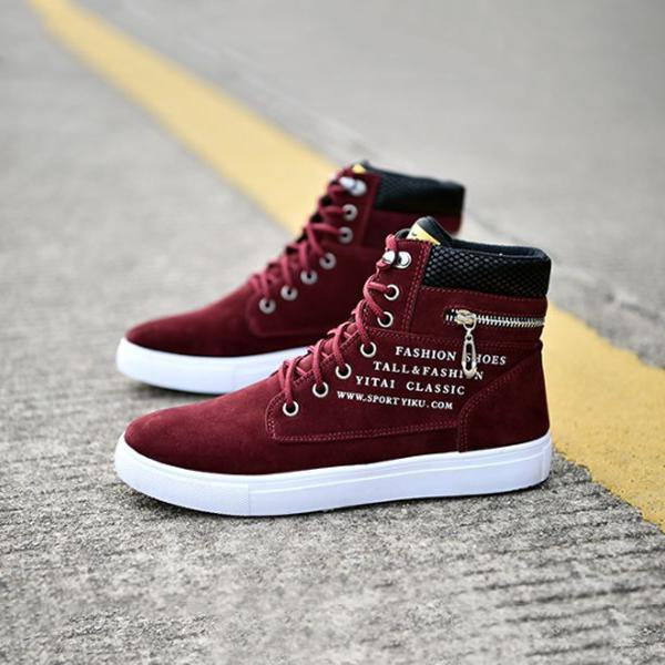 MEN'S CASUAL LETTER HIGH TOP CANVAS SHOES 34738690S