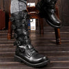 MEN'S VINTAGE MULTI-LAYERED BELT BUCKLE BIKER BOOTS 32288908S