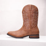 MEN'S EMBROIDERED RETRO SQUARE TOE COWBOY BOOTS 74065198YL