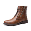 MEN'S STYLISH SIDE ZIPPER HIGH-TOP LACE-UP BOOTS 74537361S