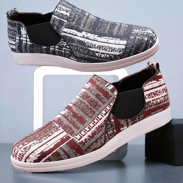 MEN'S CASUAL ETHNIC PATTERN SLIP-ON FLAT SHOES 88906855S