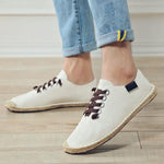 MEN'S CASUAL ESPADRILLE HAND-SEWN CANVAS SHOES 76627082S