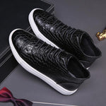 MEN'S CROCODILE PATTERN BUSINESS HIGH-TOP SNEAKERS 06290933S