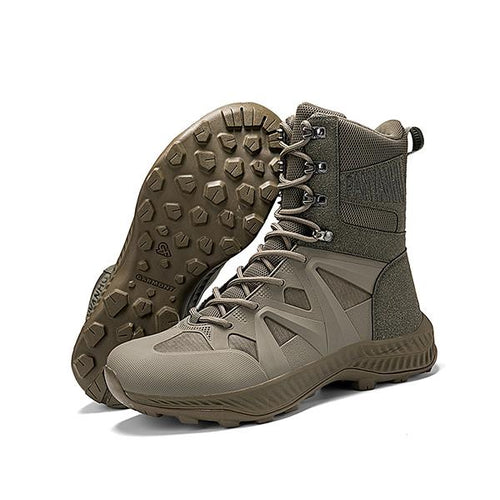 MEN'S GREEN LACE UP OUTDOOR HIKING BOOTS 91678971YL