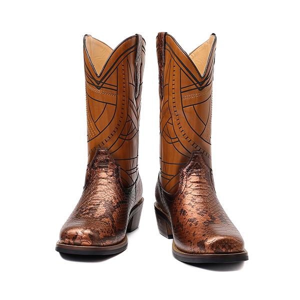 MEN'S VINTAGE SNAKE EMBROIDERED COWBOY BOOTS 99107541S