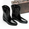 MEN'S VINTAGE EMBROIDERED ZIPPER BLOCK HEEL WESTERN BOOTS 66728739S