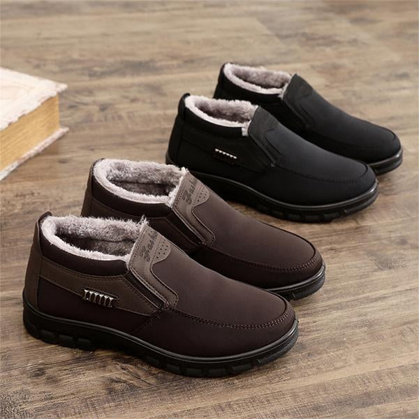 MEN'S CASUAL WARM PLUSH SLIP-ON COTTON SHOES 28175313S