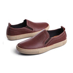 MEN'S LEATHER SHALLOW SLIP-ON LIGHTWEIGHT CASUAL SHOES 77756971S