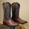 MEN'S RETRO EMBROIDERED COLOR CONTRASTING COWBOY BOOTS 02604286YL