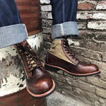 MEN'S RETRO COLOR-BLOCKED MOTORCYCLE BOOTS 09762815S