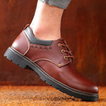 MEN'S RETRO LACE-UP CASUAL WEAR-RESISTANT WORK SHOES 93869539S