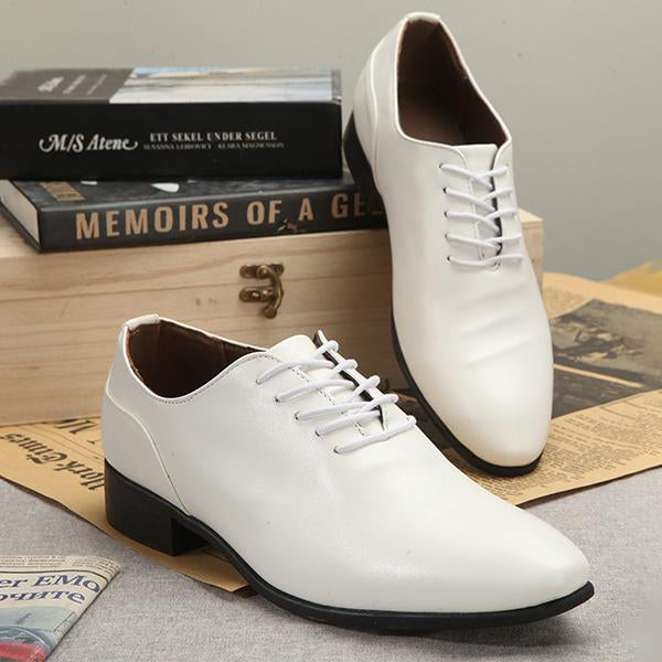 MEN'S SOLID COLOR LACE-UP BUSINESS DRESS SHOES 21332067S